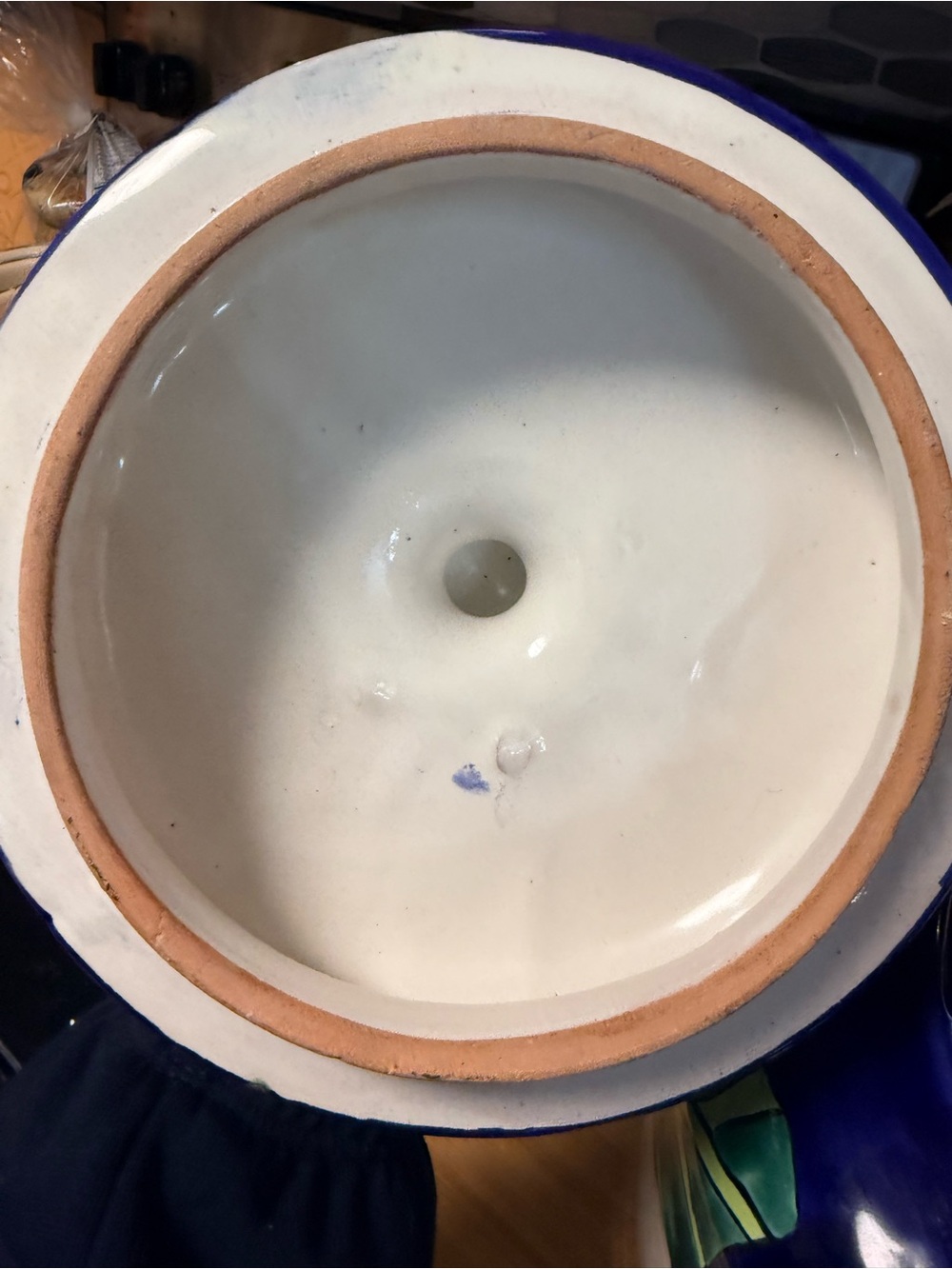 Hand-Painted Ceramic Water Dispenser in Blue and Green - Picture 5 of 10